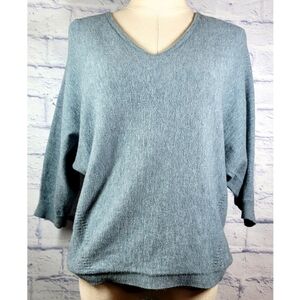 J Jill Sweater Top Womens Size XS Blue Gray Dolman Sleeve Knit Casual Careerwear